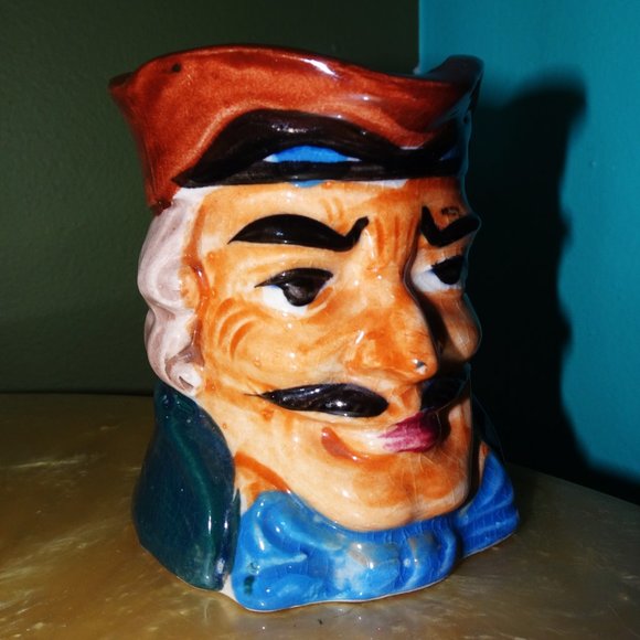 Vintage Colonial Man Ceramic Creamer Mug pitcher toby mug aristocrat antique - Picture 11 of 13